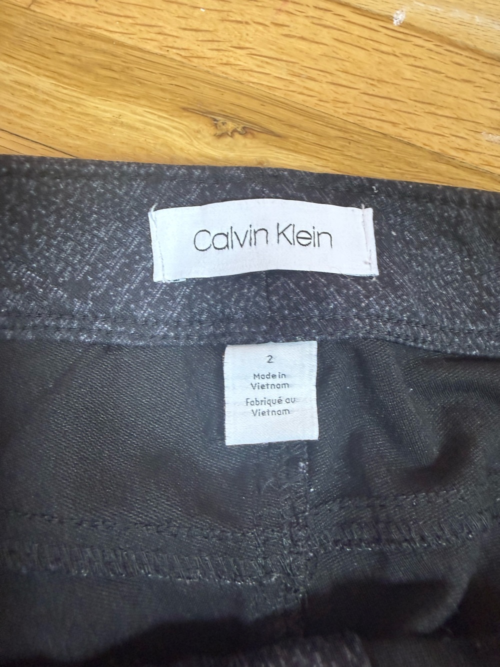 Calvin Klein Charcoal Plaid Straight-Leg Dress Pants